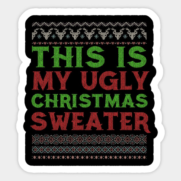 Funny Christmas Ugly Christmas Sweater Holiday Gifts Sticker by thuden1738